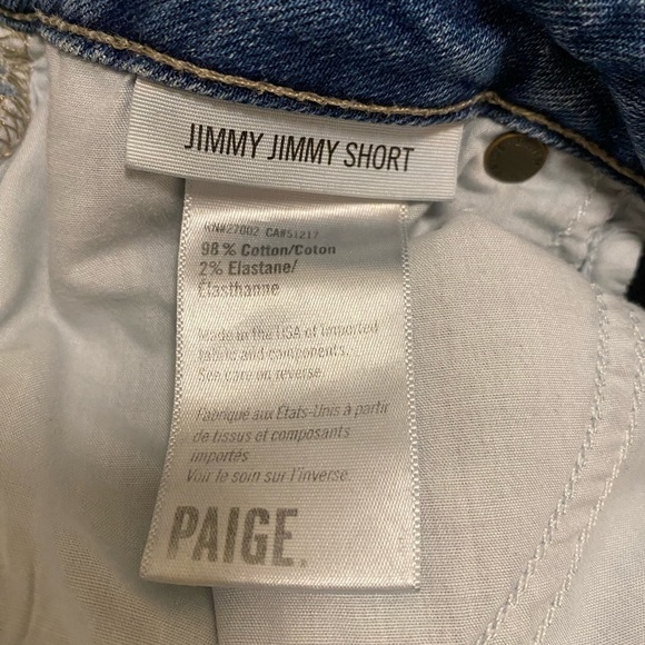 Paige Jimmy Jimmy Distressed Cuffed Denim Short Size 27 - Picture 8 of 9